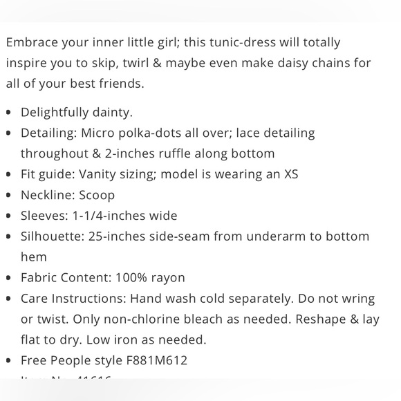 RARE ASO Violet Harmon Free People Voile Lace Polka Dot Trapeze Tank Top Dress - Picture 13 of 13